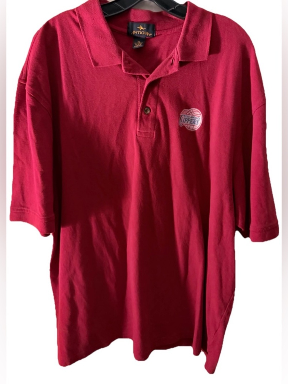 Antigua NBA Men's Los Angeles Clippers Basketball Red Polo Shirt XL